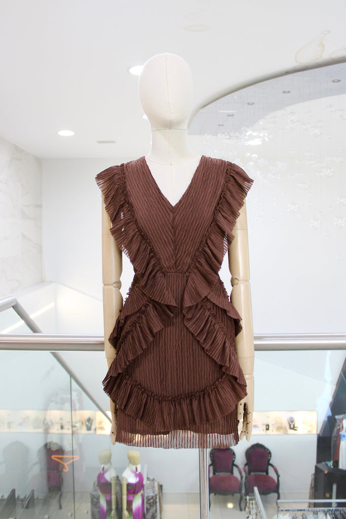 Vestido corto café