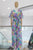 Vestido floral lila y verde