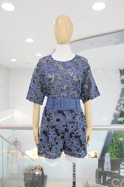 Conjunto denim de encaje