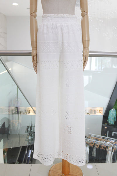 Pantalon bordado blanco