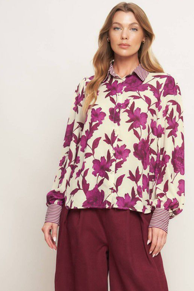 Camisa manga larga floral