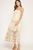 Vestido strapless beige con flores