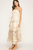 Vestido strapless beige con flores