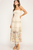 Vestido strapless beige con flores