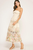 Vestido strapless beige con flores