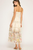 Vestido strapless beige con flores