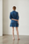 Vestido bordado floral azul