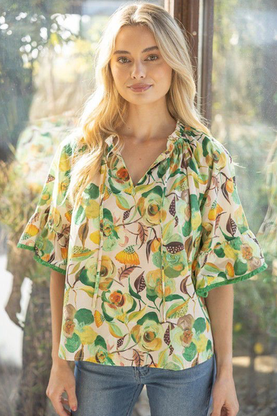 Blusa floral verde