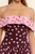 Vestido polka dots café y rosa