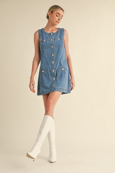 Vestido corto denim
