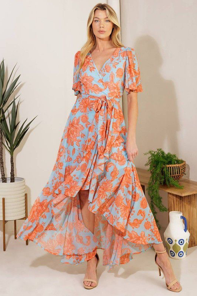 Vestido azul claro floral