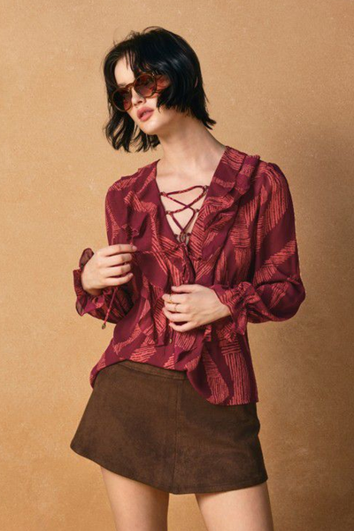 Blusa manga larga vino