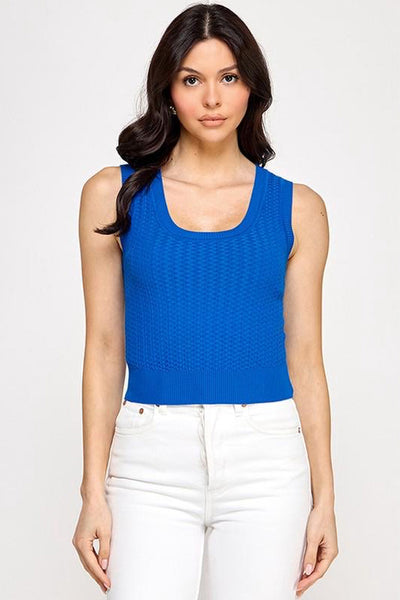 Blusa tejida azul