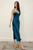 Vestido de satín azul prusia