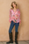 Blusa rosa floral de manga larga