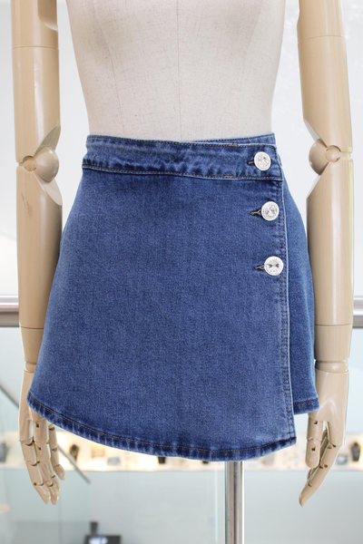 Falda short denim azul