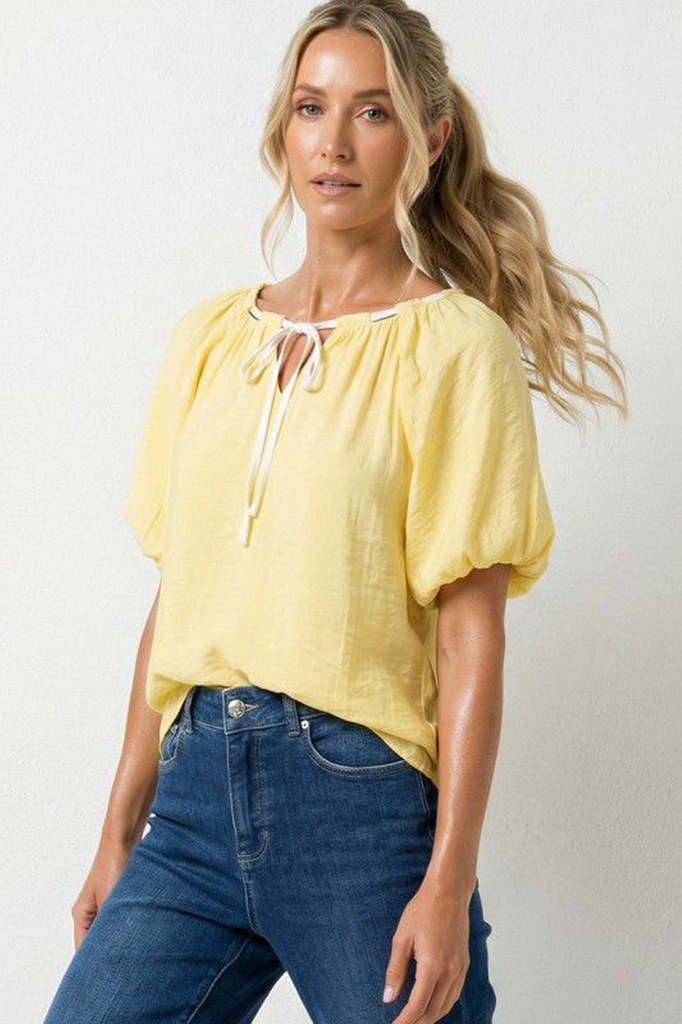 Blusa lazo amarillo claro