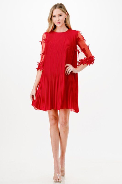 Vestido rojo flores 3D