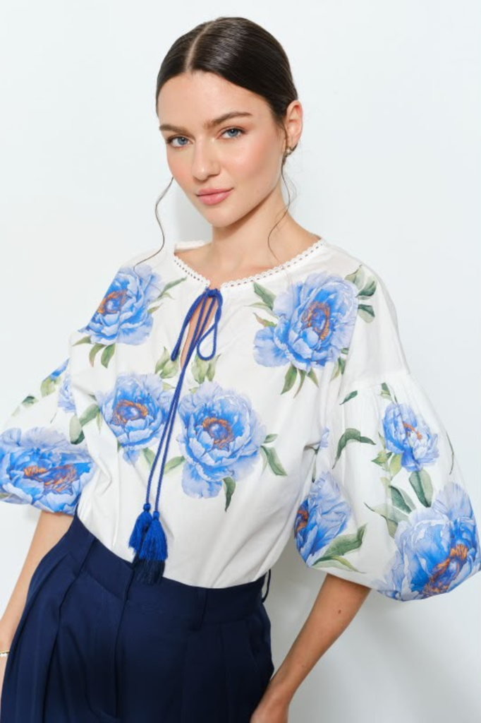 Blusa flores azul