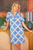 Vestido azul bordado