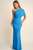 Vestido a un hombro azul