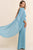 Vestido a un hombro azul