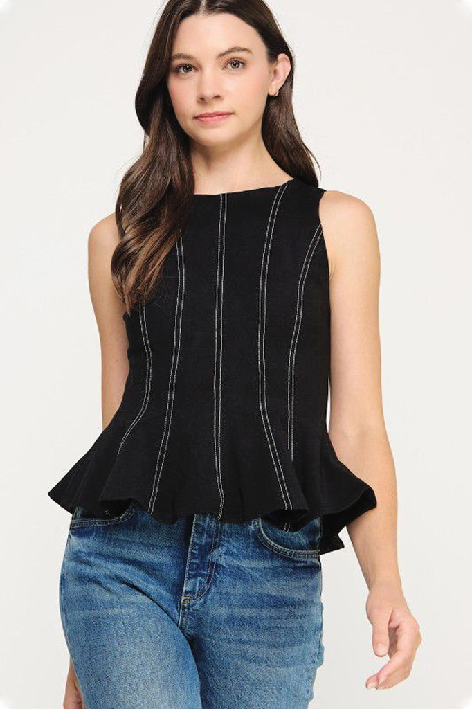 Blusa peplum negra