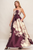 Vestido strapless vino con flores