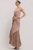Vestido plisado beige