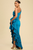 Vestido a un hombro azul
