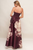 Vestido strapless vino con flores