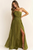 Vestido gasa verde olivo
