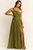 Vestido gasa verde olivo