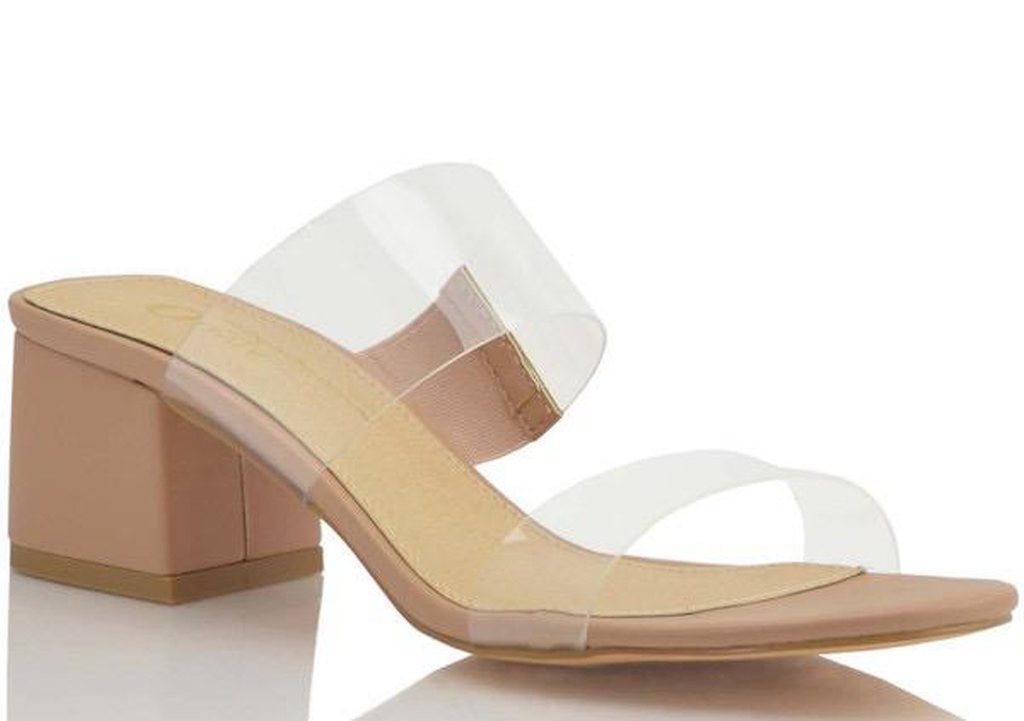 Sandalias nude transparencias