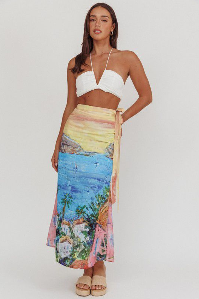 Falda print playero