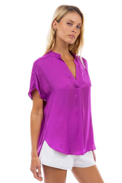 Blusa fluida púrpura