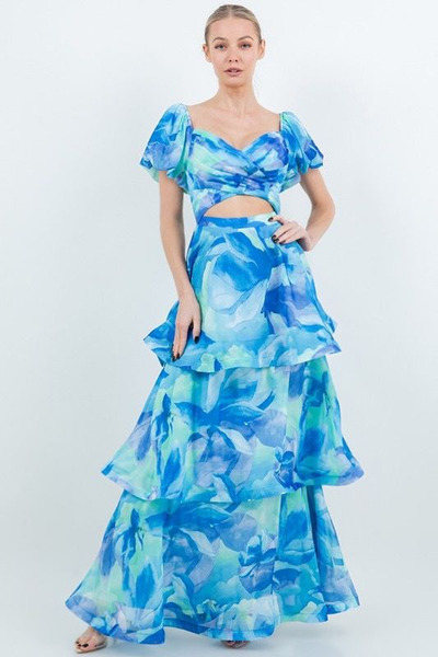 Vestido azul y menta