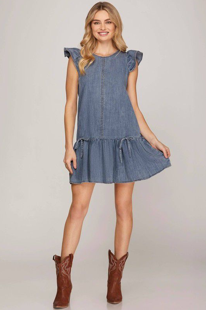 Vestido denim corto