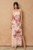 Vestido strapless floral rosa