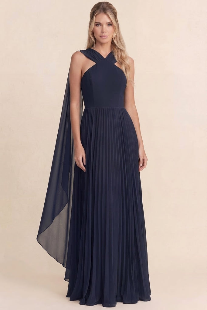 Vestido gasa marino