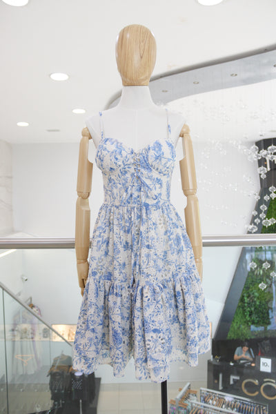 Vestido corto floral baby blue