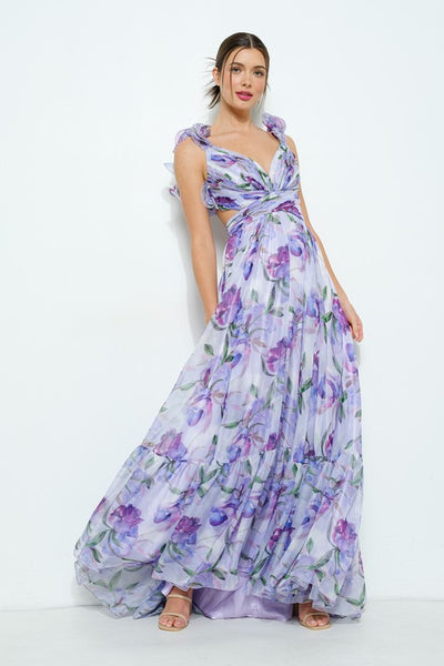 Vestido floral lila