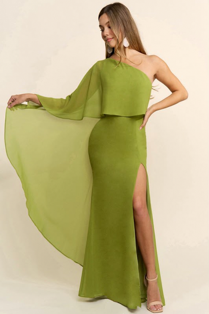 Vestido gasa verde