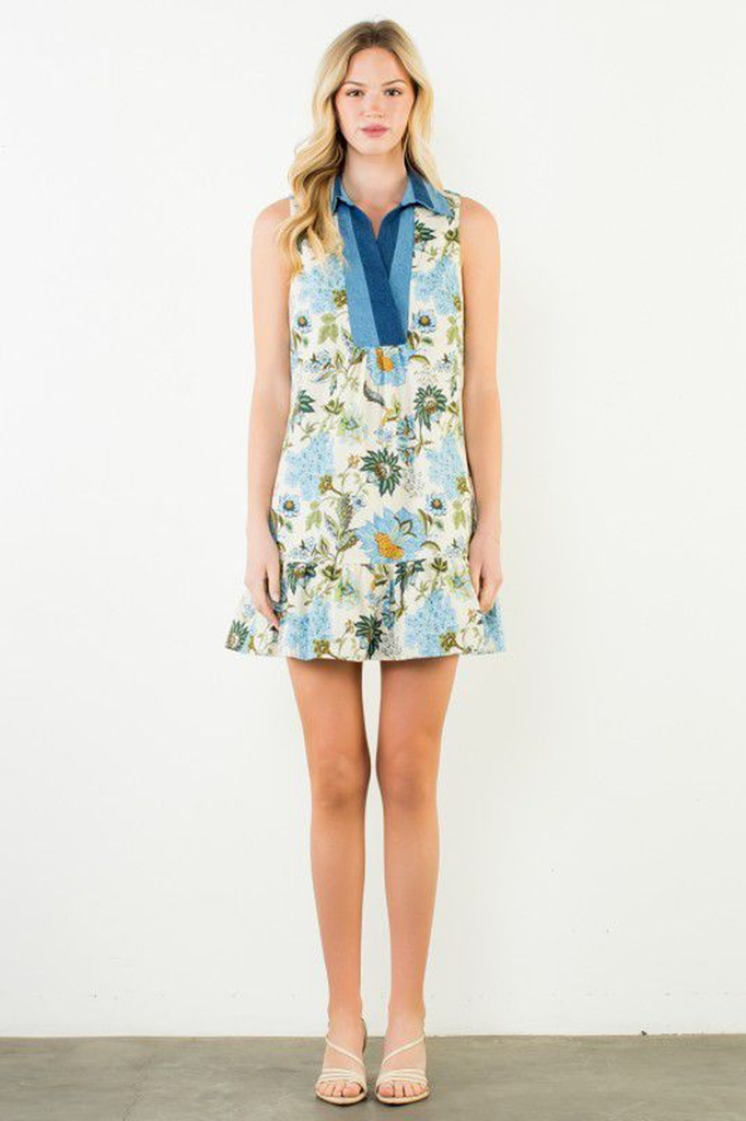 Vestido floral azul