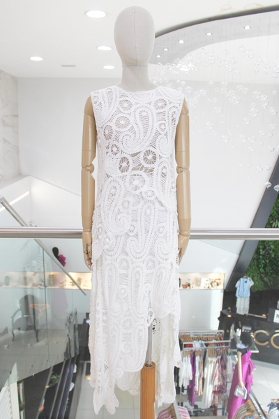 Conjunto tejido paisley blanco