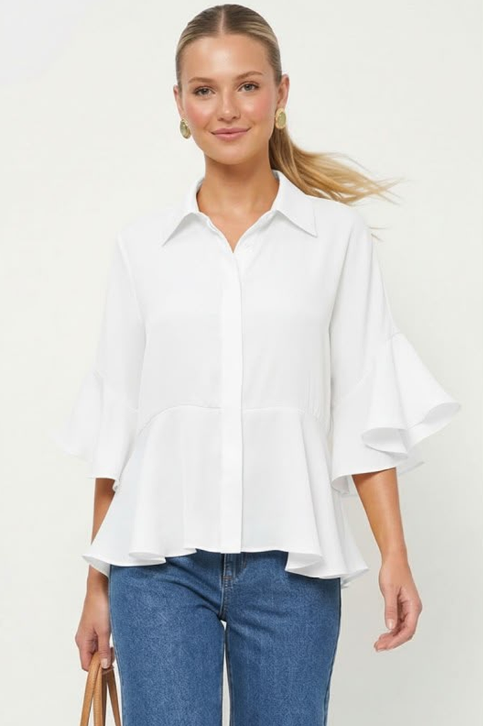 Blusa peplum blanca