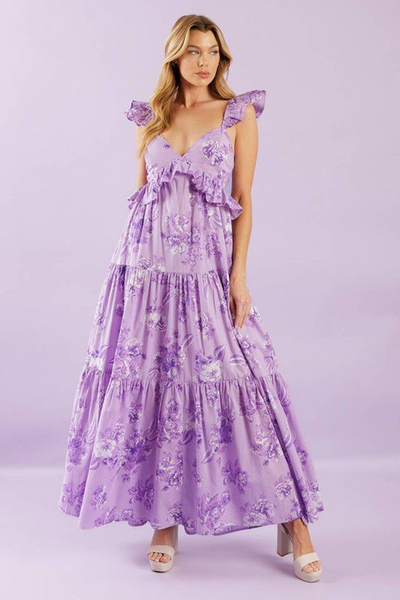 Vestido flores lila