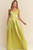 Vestido satín verde manzana