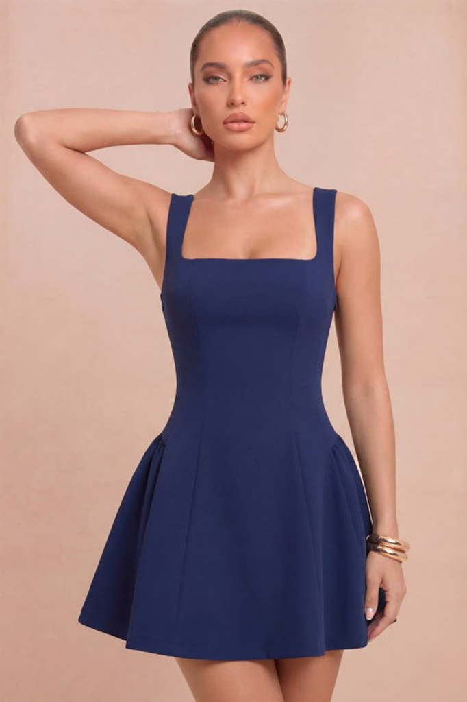 Vestido corto azul marino