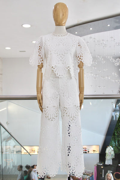 Conjunto guipur blanco